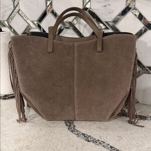 Made in Italy Suede Sand w/strap Fringes Sand Color